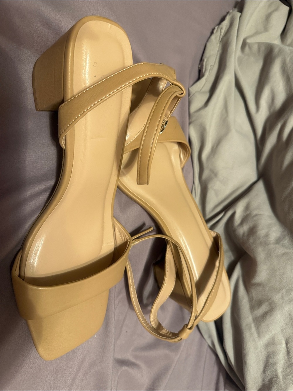 A New Day- Target- Women's Nude Block Heel Sandals - Strappy Open Toe